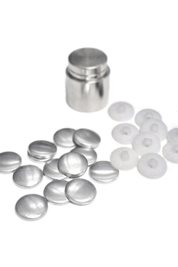 Klinkshop 40 Size Fabric Coated Capsule Button Hammer Making Kit - 100 Pieces 25.5mm Capsules and Button Pressing Apparatus