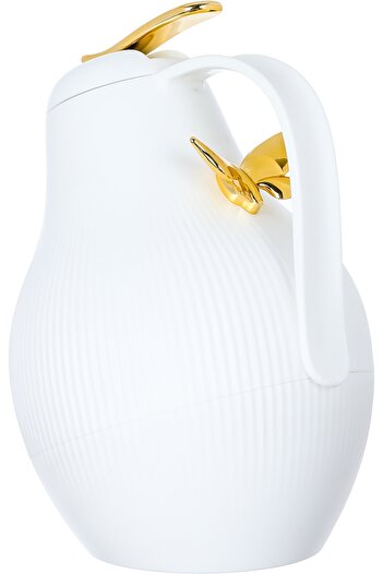 Alsaif Gallery Dora White Golden Butterfly Thermos 1 Liter