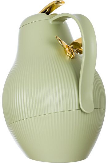 Alsaif Gallery Dora Thermos Green Willow Leaves Butterfly Gold 1.5 Liters