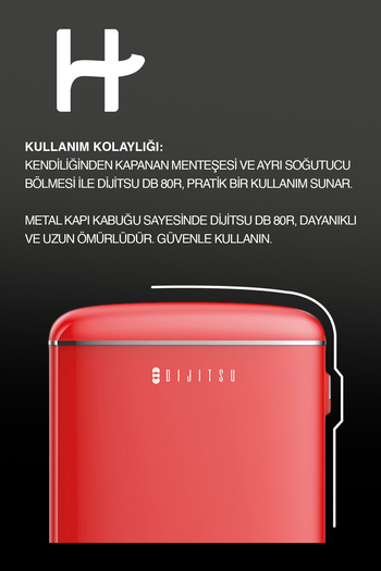 Dijitsu Db80rre Retro Kırmızı Mini Buzdolabı