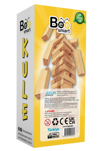 Bee Smart Tower Game Large Size Natural Wooden Balance Game 54 Pieces
