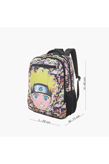 TV TOKYO Naruto Print Backpack with Adjustable Shoulder Straps and Zip Closure