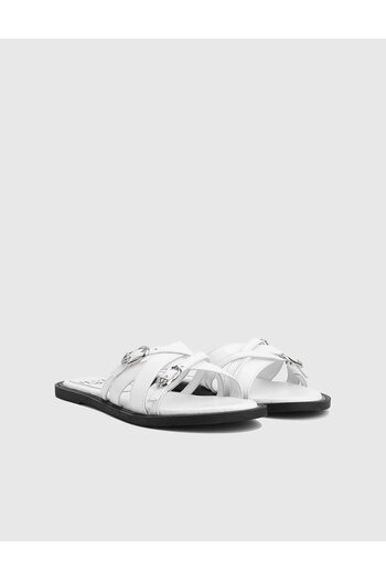İLVİ Dothan Genuine Leather White Women's Slippers