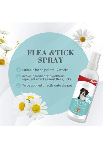 Bioline Flea & Tick Spray for Dogs, 175ml - Natural Parasite Protection