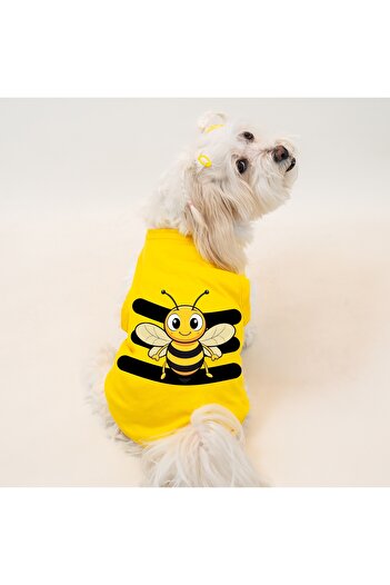 Buddy Store Cat & Dog Clothing Clothes - Printed Yellow Undershirt (Combed 100% Cotton)