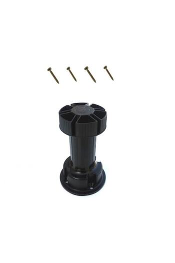 OEM Black Furniture Leg H100 Mm, Adjustable, /Set of 4 Pieces
