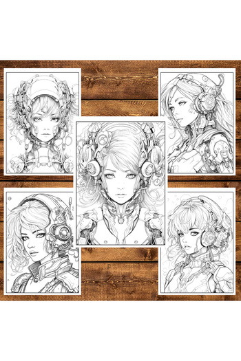 Legendary Gifts Carte de colorat, 50 de ilustratii, Cyberpunk Girls