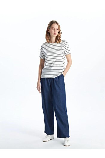 LC Waikiki Lcwaikiki Classic Elastic Waist Wideleg Women's Jean Pants (S5)