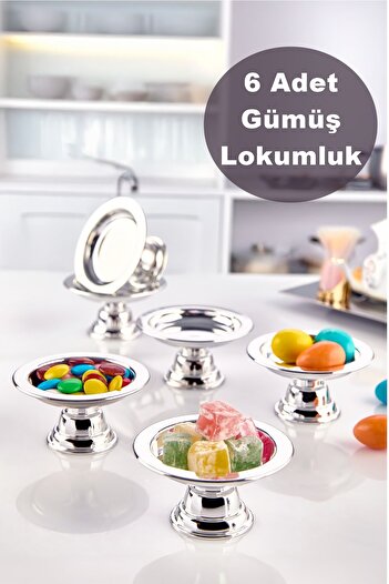 İndirimKap 6'lı Akrilik Dekoratif Gold Kahve Yanı Sunumluk Lokumluk Şekerlik 6'lı Makaronluk