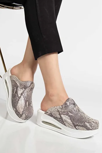 BLUMSABOTERLİK Snake Pattern Women's Orthopedic Sabo Anatomical Sole Comfortable Slippers (at Home, at Work, on the Street, Anywhere)