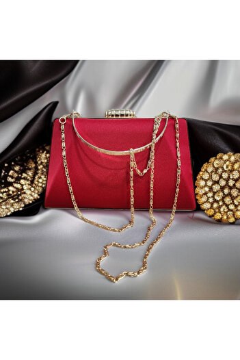 Telli Art Red Evening Dress Bag - with Chain