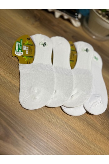 Özeren Çorap Bamboo Men's Ballerinas Seamless Anti-Slip Silicone Heel Set of 5