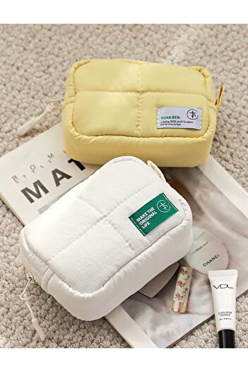 womistore Жіноча косметичка з капітоне, косметичний органайзер, косметичка великої місткості