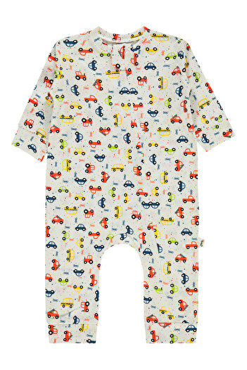 Civil Baby Erkek Bebek Patiksiz Tulum 3-18 Ay Ekru