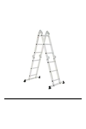 GENERAL Multi-purpose ladder 16 stairs silver 126x27x37cm