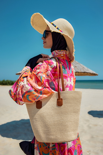 Remsa Mayo Straw Bag Beach Bag 025 Beige