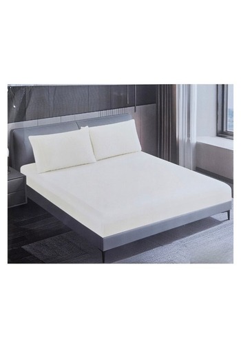smart home 3-piece fitted sheet set - double sheet 200x180+30 cm + 2 pillowcases 50x75