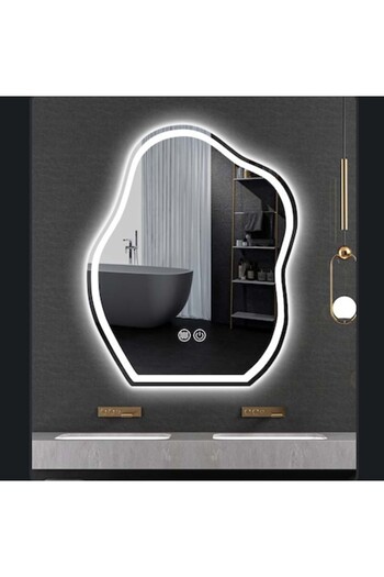 K Korman Oglinda Baie LED Touch Sistem Dezaburire Forma Nor Neregulata 50X70 cm