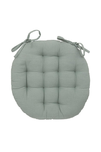 Atmosphera Anjali Premium Quality Cotton Round Chair Pad Celadon Green 38 x 38cm