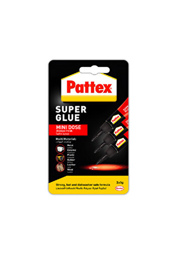 Pattex Mini Dose Extra-Strength Long-Lasting Liquid Super Glue Clear 1g