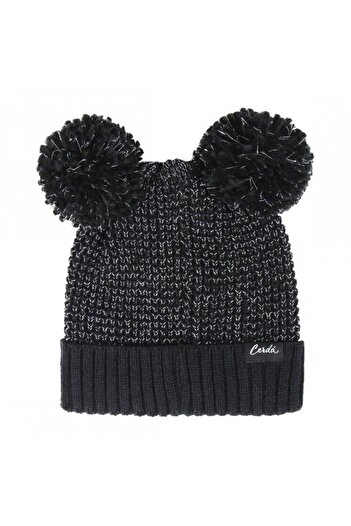 Minnie Mouse Beanie with Bow – Black