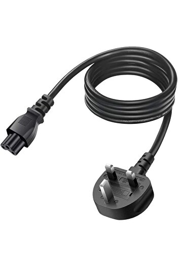 Generic Laptop Power Cable UK Plug to C5 10A 18AWG-3 Pin - Cord for Reliable Laptop Charging