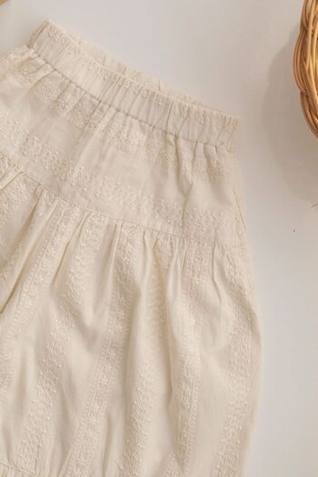chipiques Ecru Cotton Fisto Loose Cut Single Bottom Children's Trousers