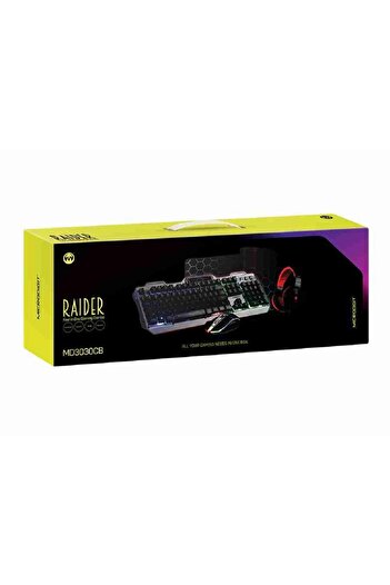 Microdigit تتضمن هذه المجموعة عادةً لوحة مفاتيح ألعاب، وماوس، وسماعة رأس، وغالبًا لوحة ماوس.