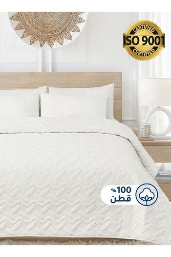 Master Home Textile 3Piece Cotton Bedspread Set Fits 120 x 200 cm Single Size Bed Single Size Elmira Series