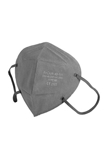 THK FFP2 Mask Grey, model AD-1001, 5 layers, Complies with CE 2163, individually wrapped