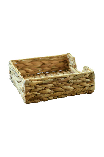HONEYBEE Sturdy Hyacinth Grass Square Shaped Storage Basket Brown