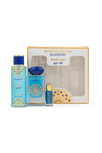 Gulf Orchid Blueberry Gift Set Unisex, Eau de Parfum 60ml + Body Spray 250ml + Concentrated Oil 12ml