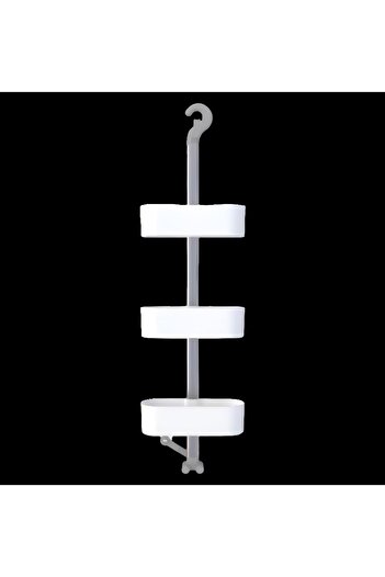 Prima Nova 3-Shelves Adjustable Hook Bath Shelf White and Silver