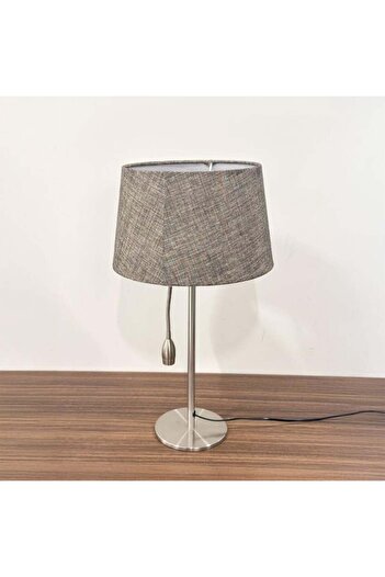 Siera Gray Nickel Shade Round Lampshade with Reading Light 8122