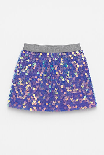 Magu Girls' Sequined Purple Skirt - Sparkling Party and Special Occasion Combination