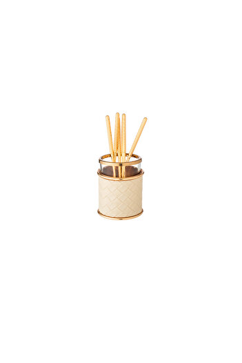 Dania 6-piece golden tea spoon set with stand