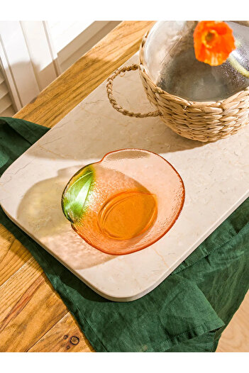 LC Waikiki Lcw Home Orange Patterned Glass Snack Bowl 14 cm