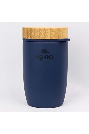 IGLOO Bamboo Food Jar 500ml Food Thermos Flask Dark Blue