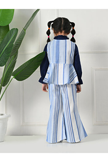 Bella Moda By Styli Striped Buttoned Long Sleeve Top and Pants Set