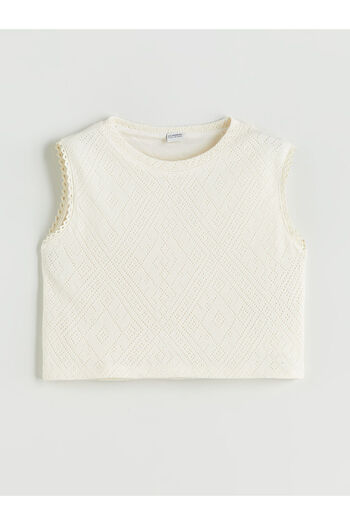 LC Waikiki New Season Crew Neck Openwork Girls Crop Undershirt - S5Q328Z4