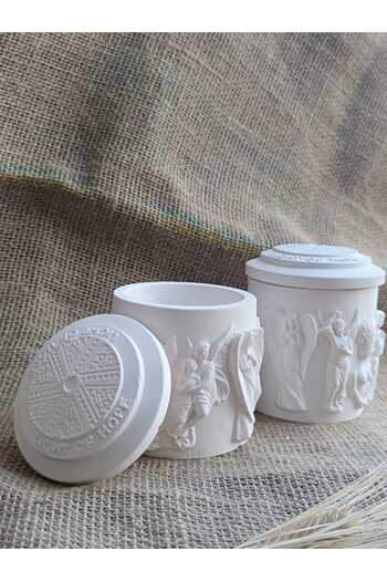 No8 Seramik Stüdyo Decorative Box with Angel Figure