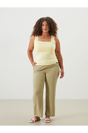 LC Waikiki Elastic Waist Textured Women's Trousers