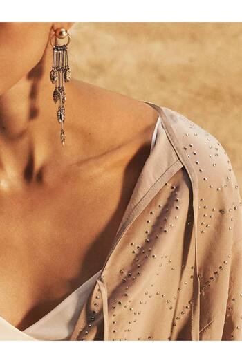 Lune Dor Accessories Brand Dangle Leaf Earrings