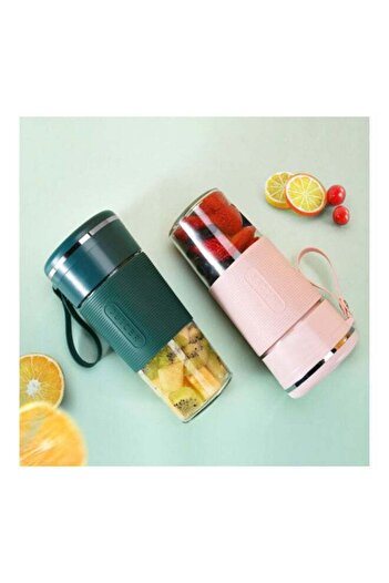 COOYA Wireless Rechargeable Juicer 300ml 650W USB Charging, Portable Fruit Blender, PSZHkc13 Pink/Clear