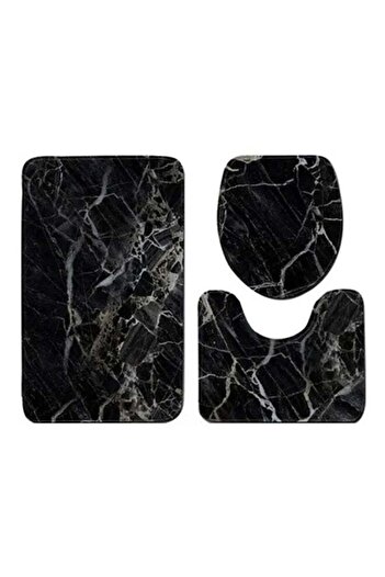 COOYA 3Pcs Bathroom Antiskid Pad, Super Soft and Fluffy Microfiber Absorbent Solid Bathroom Rug