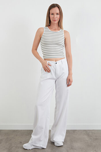 Fulla Moda Striped Halter Neck Body with Stoppers on the Sides