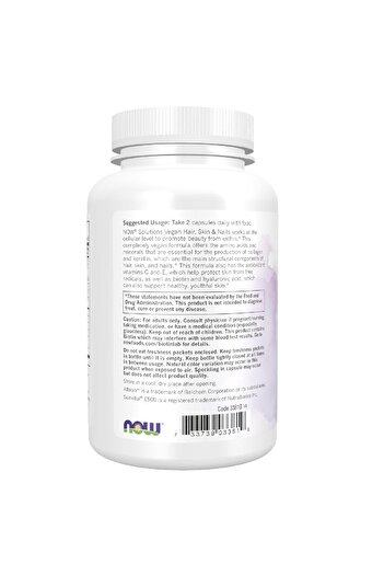 Now Vegan Capsules for Hair, Skin and Nails - 90capsules