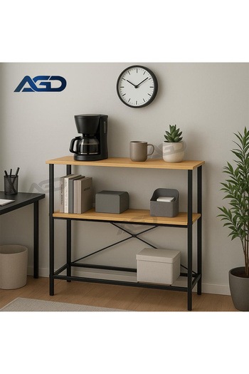 AGD Modern Simple Design 2-Tier Adjustable Console Table for Entryway, Living Room, Hallway, Bedroom