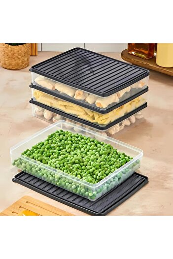 bigmate 2-Piece Transparent Storage Container 2X2.5 Lt Bgmt2225 Microwave Refrigerator and Freezer Compatible Organizer
