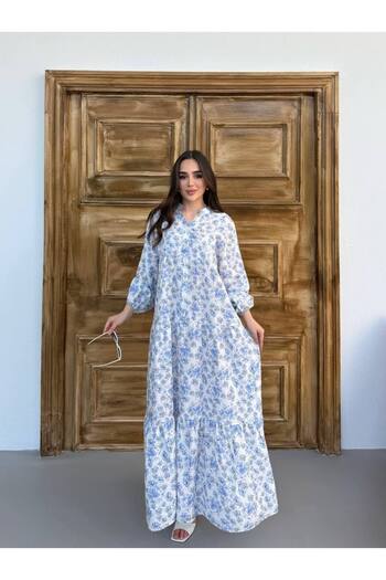 JESSE STORY Γυναικείο Φόρεμα Hijab Modal Φόρεμα με λουλουδάτο σχέδιο